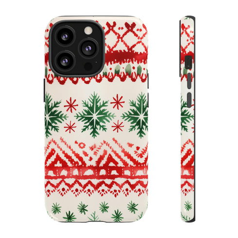 Watercolor Study of Christmas Patterns - Impact Resistant Phone Case iPhone 13 Pro Glossy